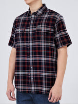เสื้อเชิ้ตแขนสั้นผู้ชาย ทรงตรง สีกรมท่า