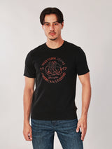 เสื้อยืดแขนสั้นผู้ชาย คอลเลคชั่น WRANGLER LEGENDS ทรงตรง สีดำ