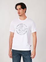 เสื้อยืดแขนสั้นผู้ชาย คอลเลคชั่น WRANGLER LEGENDS ทรงตรง สีครีม