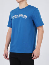 เสื้อยืดแขนสั้นผู้ชาย ทรงตรง สีฟ้า