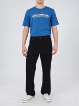 เสื้อยืดแขนสั้นผู้ชาย ทรงตรง สีฟ้า