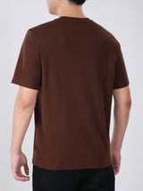 เสื้อยืดแขนสั้นผู้ชาย ทรงตรง สีน้ำตาล