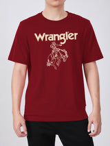 เสื้อยืดแขนสั้นผู้ชาย ทรงตรง สีแดง