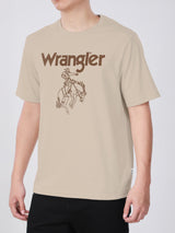 เสื้อยืดแขนสั้นผู้ชาย ทรงตรง สีเบจ