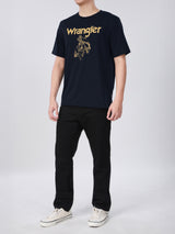 เสื้อยืดแขนสั้นผู้ชาย ทรงตรง สีกรมท่า