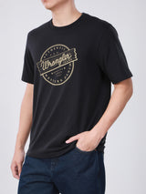 เสื้อยืดแขนสั้นผู้ชาย ทรงตรง สีดำ