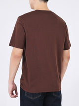 เสื้อยืดแขนสั้นผู้ชาย ทรงตรง สีน้ำตาล