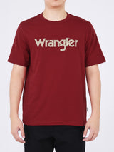 เสื้อยืดแขนสั้นผู้ชาย ทรงตรง สีแดง