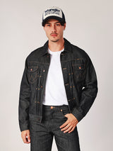 เสื้อแจ็คเก็ตยีนส์ (ริมขาว)ผู้ชาย คอลเลคชั่น WRANGLER LEGENDS ทรงตรง สียีนส์ผ้าดิบ