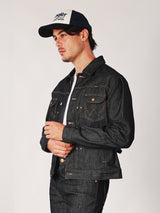เสื้อแจ็คเก็ตยีนส์ (ริมขาว)ผู้ชาย คอลเลคชั่น WRANGLER LEGENDS ทรงตรง สียีนส์ผ้าดิบ