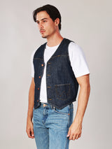 เสื้อกั๊กผู้ชาย คอลเลคชั่น WRANGLER LEGENDS ทรงตรง สียีนส์กลาง