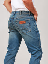 TEXAS SLIM FIT WRANGLER LEGENDS COLLECTION MID RISE SLIM MEN'S JEANS LIGHT INDIGO