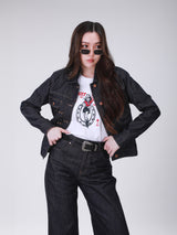 เสื้อแจ็คเก็ตผู้หญิง คอลเลคชั่น WRANGLER LEGENDS ทรงตรง สียีนส์ผ้าดิบ