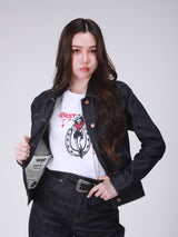 เสื้อแจ็คเก็ตผู้หญิง คอลเลคชั่น WRANGLER LEGENDS ทรงตรง สียีนส์ผ้าดิบ
