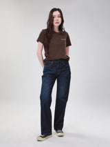 กางเกงยีนส์ผู้หญิง คอลเลคชั่น WRANGLER LEGENDS SUNSET FIT เอวกลาง ทรงตรง สียีนส์กลาง