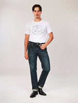 กางเกงยีนส์ผู้ชาย คอลเลคชั่น WRANGLER LEGENDS TEXAS FIT เอวกลาง ทรงตรง สียีนส์กลาง