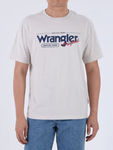 เสื้อยืดแขนสั้นผู้ชาย ทรงตรง สีเบจ