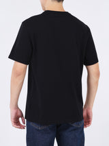 เสื้อยืดแขนสั้นผู้ชาย ทรงตรง สีดำ