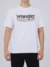 เสื้อยืดแขนสั้นผู้ชาย ทรงตรง สีขาว