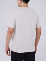 เสื้อยืดแขนสั้นผู้ชาย ทรงตรง สีเบจ
