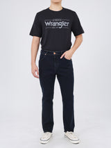 เสื้อยืดแขนสั้นผู้ชาย ทรงตรง สีดำ