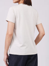 เสื้อยืดแขนสั้นผู้หญิง ทรงตรง สีเบจ