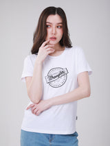 เสื้อยืดแขนสั้นผู้หญิง ทรงตรง สีขาว
