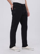 กางเกงยีนส์ผู้ชาย GREENSBORO FIT เอวกลาง ทรงตรง สีดำ
