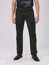 กางเกงขายาวผู้ชาย คอลเลคชั่น BEYOND INDIGO MWZ FIT เอวกลาง ทรงตรง สีเขียวมะกอก