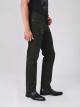 กางเกงขายาวผู้ชาย คอลเลคชั่น BEYOND INDIGO MWZ FIT เอวกลาง ทรงตรง สีเขียวมะกอก