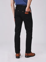 กางเกงขายาวผู้ชาย คอลเลคชั่น BEYOND INDIGO MWZ FIT เอวกลาง ทรงตรง สีดำ
