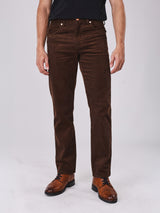 กางเกงขายาวผู้ชาย คอลเลคชั่น BEYOND INDIGO MWZ FIT เอวกลาง ทรงตรง สีน้ำตาล