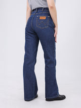 กางเกงยีนส์ผู้หญิง BOOTCUT FIT เอวสูง ทรงขาม้า สียีนส์กลาง