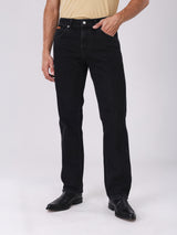 กางเกงยีนส์ผู้ชาย คอลเลคชั่น BEYOND INDIGO TEXAS FIT เอวกลาง ทรงตรง สีดำ