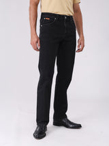 กางเกงยีนส์ผู้ชาย คอลเลคชั่น BEYOND INDIGO TEXAS FIT เอวกลาง ทรงตรง สีดำ