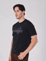 เสื้อยืดแขนสั้นผู้ชาย คอลเลคชั่น BEYOND INDIGO ทรงตรง สีดำ