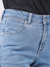 กางเกงยีนส์ผู้หญิง BOOTCUT FIT เอวสูง ทรงขาม้า สียีนส์อ่อน