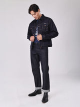 กางเกงยีนส์ (ริมดำ)ผู้ชาย คอลเลคชั่น BEYOND DENIM MWZ FIT เอวกลาง ทรงตรง สียีนส์ผ้าดิบ