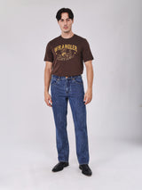 เสื้อยืดแขนสั้นผู้ชาย คอลเลคชั่น BEYOND DENIM ทรงตรง สีน้ำตาล