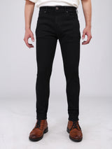 กางเกงยีนส์ผู้ชาย BRYSON FIT เอวต่ำ ทรงรัดรูป สีดำ