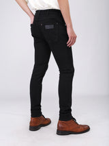 กางเกงยีนส์ผู้ชาย BRYSON FIT เอวต่ำ ทรงรัดรูป สีดำ