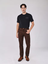 เสื้อยืดแขนสั้นผู้ชาย คอลเลคชั่น BEYOND DENIM ทรงตรง สีดำ