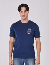 เสื้อยืดแขนสั้นผู้ชาย คอลเลคชั่น BEYOND DENIM ทรงตรง สีกรมท่า