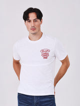 เสื้อยืดแขนสั้นผู้ชาย คอลเลคชั่น BEYOND INDIGO ทรงตรง สีขาว