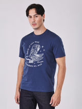 เสื้อยืดแขนสั้นผู้ชาย คอลเลคชั่น BEYOND INDIGO ทรงตรง สีกรมท่า