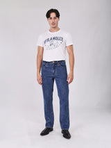 เสื้อยืดแขนสั้นผู้ชาย คอลเลคชั่น BEYOND DENIM SLIM FIT สีขาว