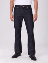 กางเกงยีนส์ผู้ชาย คอลเลคชั่น BEYOND INDIGO BOOTCUT FIT เอวสูง ทรงขาม้า สียีนส์ผ้าดิบ