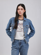 REGULAR FIT BEYOND DENIM COLLECTION WOMEN'S DENIM JACKET LIGHT INDIGO