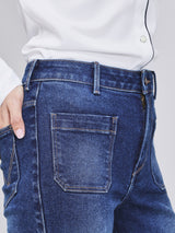 BOOTCUT FIT BEYOND INDIGO COLLECTION HIGH RISE WOMEN'S JEANS MID INDIGO