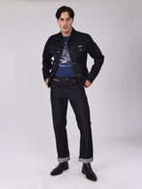 REGULAR FIT BEYOND DENIM COLLECTION MEN'S DENIM JACKET RAW DENIM